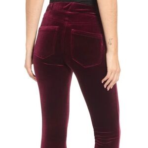 Blank NYC velvet flare pant in dark red